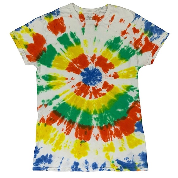 Tie Dye Hand Crafted Tee Shirt Cotton Short Sleeve Women Multicolor Small - Picture 14 of 14